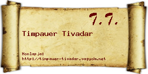Timpauer Tivadar névjegykártya