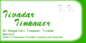 tivadar timpauer business card